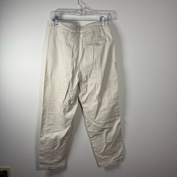 Mango MNG Ivory Tall Cotton Straight Leg Pants Size 6 - Picture 10 of 15